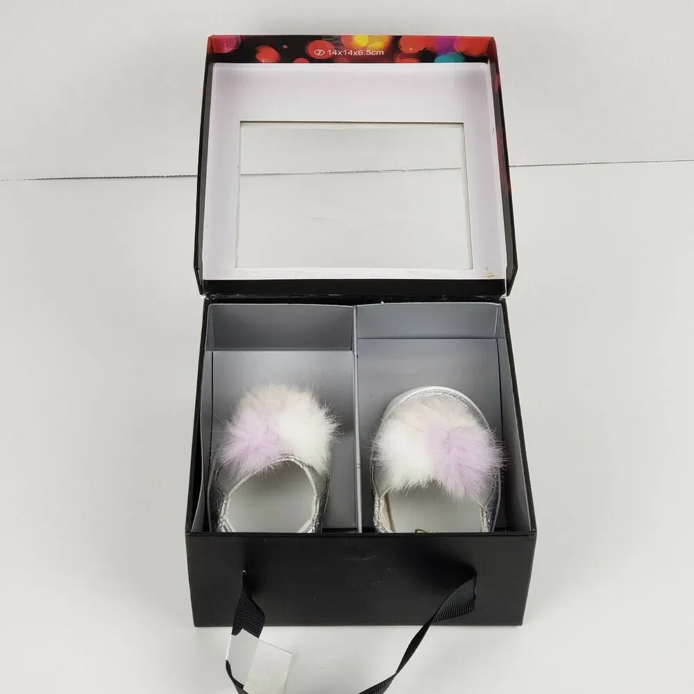 ASH KIDS Baby Pompom Shoes in Silver INFANT BABY 3-6 Month Size 16